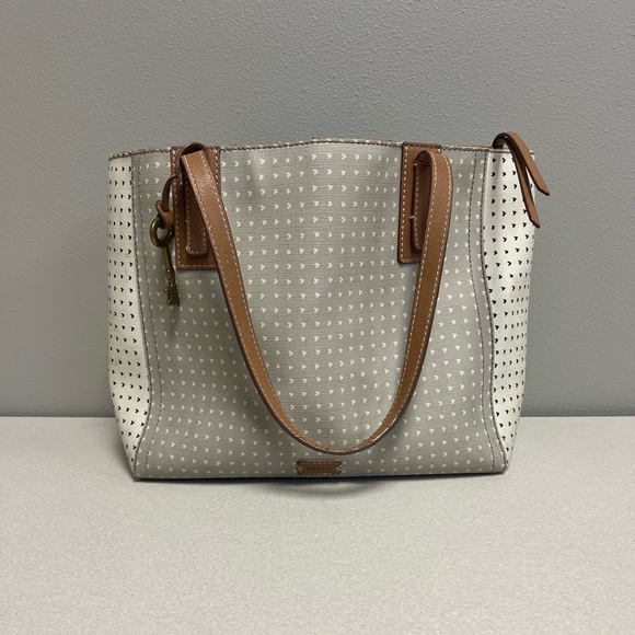 Fossil Emma Tote Bag Grey, Cream, Beige - Picture 7 of 8